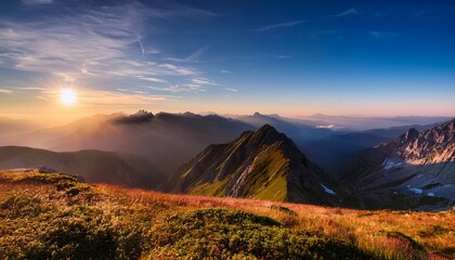 Obraz premium morning scenery on high mountains 18