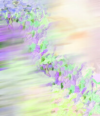 Beautiful design background.The painting is in the Impressionist style. Dabs of paint, a swirl of petals in the wind. Beautiful art design for your card, invitation, design. Watercolor, oil painting.