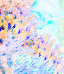 Beautiful design background.The painting is in the Impressionist style. Dabs of paint, a swirl of petals in the wind. Beautiful art design for your card, invitation, design. Watercolor, oil painting.