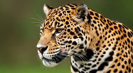 Obraz premium An authentic photograph of a jaguar portrait