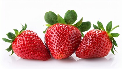 strawberries isolated on white background