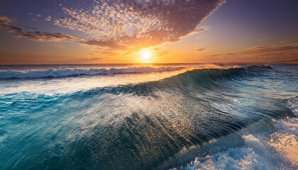 sunset ocean wave tropical paradise