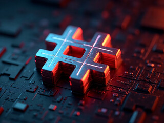 Futuristic and modern hashtag symbol generated by AI