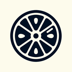 Obraz premium Minimalist citrus slice illustration depicting vibrant patterns for culinary and fruit art