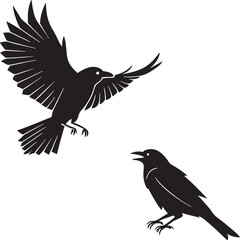 Obraz premium Bird Silhouette Vector Elegant Flying Bird Shape for Logo, Tattoo, and Print Design