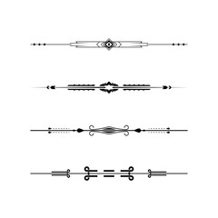 Set Black Simple Line Collection Doodle Border Elements Vector Design Style Sketch Isolated Illustration For Banner