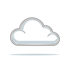 Stylized Cloud Illustration: Simple Minimalist Design, Outlined Weather Icon, Modern Art Concept