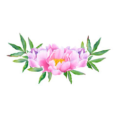 Obraz premium Delicate Pink Peonies in Watercolor A Floral Art Composition of Beauty Elegance and Romance Painting