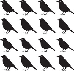 Fototapeta premium Bird Silhouette Vector Elegant Flying Bird Shape for Logo, Tattoo, and Print Design