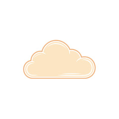 Fototapeta premium Stylized Cloud Illustration Light Brown Weather Element Graphic Design Icon