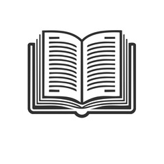 Open Book Icon with Pages for Reading Study and Knowledge Illustration