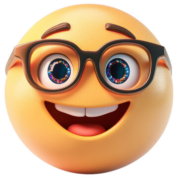 Nerd Face Emoji with Glasses