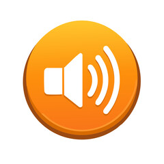 Orange Rounded Sound Icon Soundwave Illustration Design Volume Button Control Loudspeaker Symbols