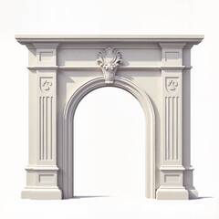 Elegant fireplace mantel with intricate design in classic style  