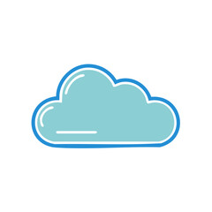 Simple light blue Cloud illustration with blue border weather forecast icon