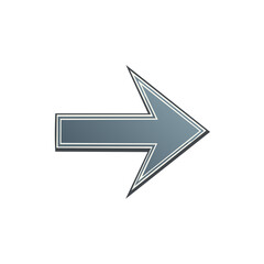 Isolated Graphic Arrow Directional Pointer Indicating Forward Progress Design