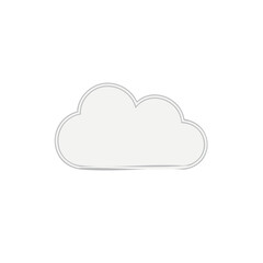 Fototapeta premium Simple cloud outline icon, gray border, vector illustration for weather apps, data storage concepts, design elements