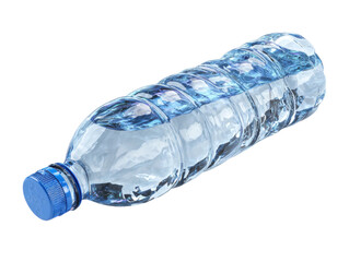 Refreshing water bottle kitchen product photography bright close-up. Isolated on transparent background, png.