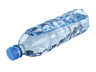 Refreshing water bottle kitchen product photography bright close-up. Isolated on transparent background, png.