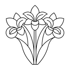 Obraz premium Black and White Outline of a Bouquet of Zinnias Coloring Page