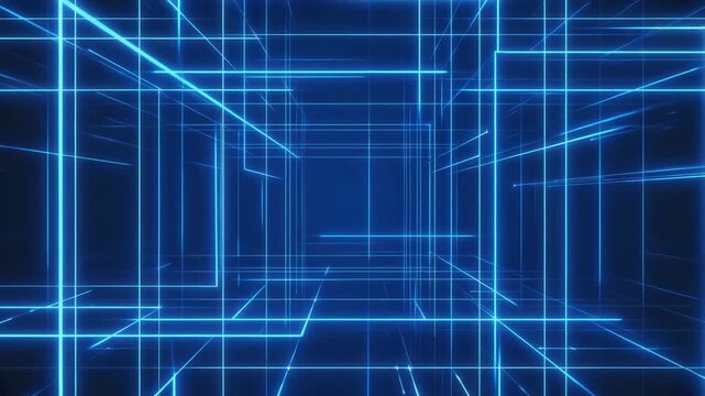 rectangular shapes technological neon light flow vibrant abstract video motion