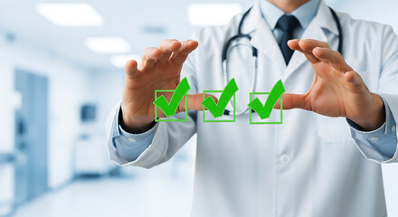 Healthcare Professional Checks Patient Progress in Medical Facility with Digital Markers