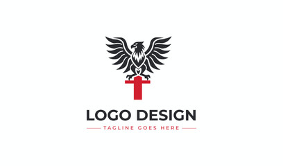 Eagle with Lord Sign Symbol Logo Design