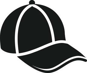 Simple cap silhouette icon on white background
