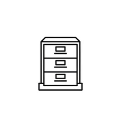 Outline file cabinet icon for business and office use