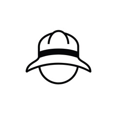 Outline of a woman wearing a hat or cap