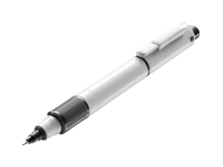 Writing tool office desk photography minimalistic close-up view. Isolated on transparent background, png.