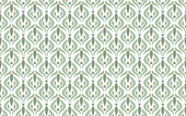 elegant green seamless pattern. Art Deco minimalist or Scandinavian inspired background for wallpaper, drapery, or textile