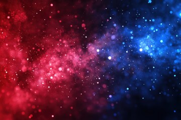 Obraz premium Colorful fireworks display with seamless red, white, and blue background filled with particles and sparkles, Red white and blue fireworks background s seamlessly