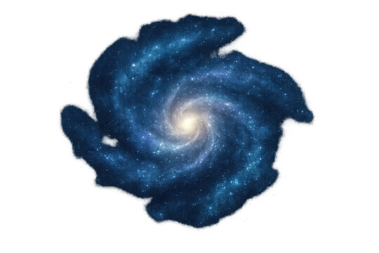 Spiral galaxy swirling against starry cosmic background, revealing intricate stellar structure and astronomical detail for scientific visualization