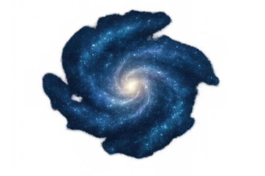 Spiral galaxy swirling against starry cosmic background, revealing intricate stellar structure and astronomical detail for scientific visualization