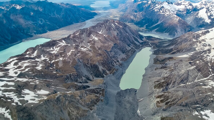 Tasman Lake and Hooker Lake