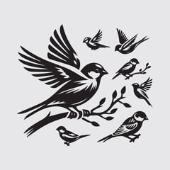 Naklejka premium vector illustration of a Sparrow bird