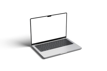 clean and realistic laptop device pro with 14 inch lcd screen display realistic mockup isolated 3d...