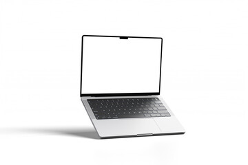 clean and realistic laptop device pro with 14 inch lcd screen display realistic mockup isolated 3d rendering in perspective view