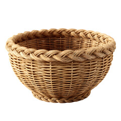 Obraz premium Empty woven basket is ready for use to store or display items in the home or for crafting