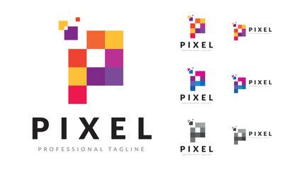Pixel Logo, Letter P Logo