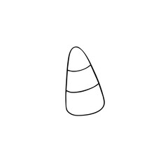 Simple line sketch of a candy corn illustration  