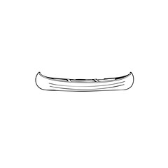Simple line sketch of a canoe  
