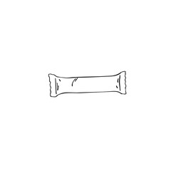 Simple line sketch of a candy bar  