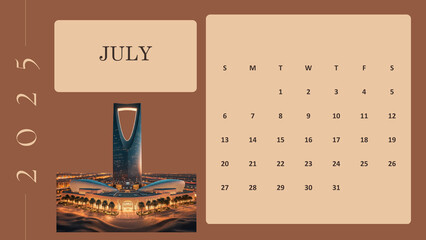July 2025 Calendar – Clean Minimalist Monthly Template for Printable or Digital Use - 05