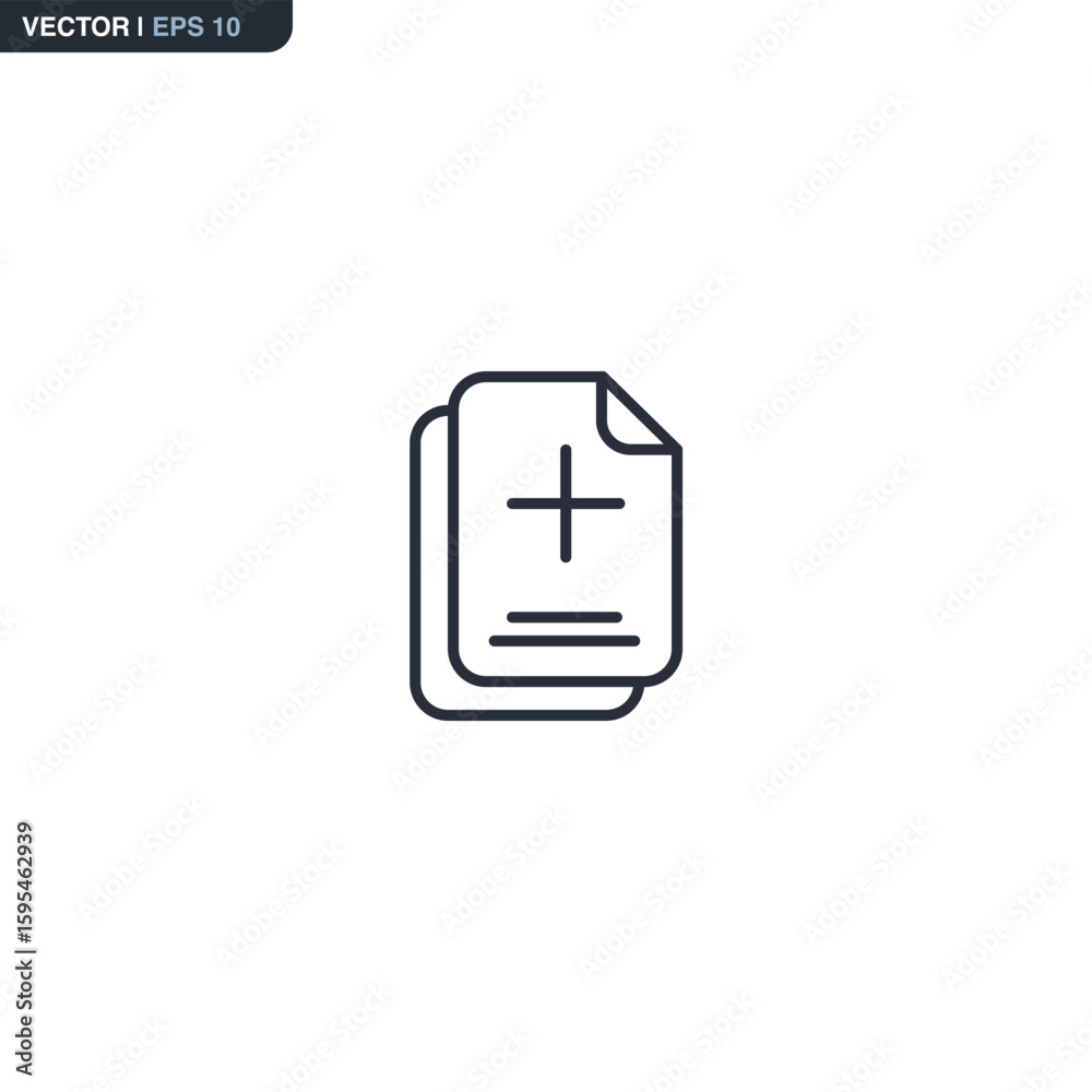 Poster add document, linear style sign for mobile concept and web design