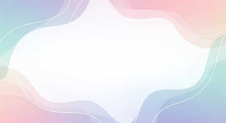 Abstract Pastel Waves: A captivating pastel-colored abstract with soft, flowing wave-like shapes that frame the center, evoking a sense of tranquility and ethereal beauty. 