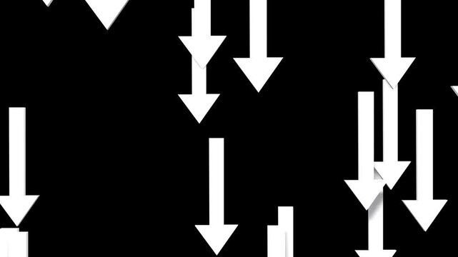random down arrow black background 4k animation footage