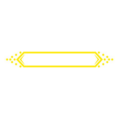 yellow banner frame dot and arrow on side