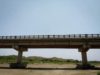 Concrete Bridge on the highway under the clear sky